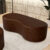 Puff Decorativo Orgânico para Living Quarto 140cm Orbit W01 Couríssimo Marrom – Lyam Decor