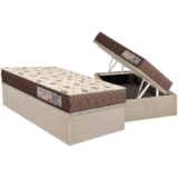 Conjunto Box Baú Solteiro: Colchão Espuma Orthoflex D28 Comfortpedic + Base CRC Suede Clean(88×188)