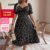 (Trendy) Lovito Vestido Curva Plus Size Romântico Ditsy Floral Franzido Vestido Querido Para Mulheres LBL15164