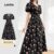 (KOL‘s pick) Lovito Vestido Boho Floral envoltório plissado para mulheres LBL22330