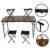 Conjunto Mesa Dobrável Portátil Que Vira Maleta Para Camping Praia Leve Alumínio 120cm Madeira + 4 Banquinhos Dobráveis