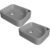 Kit 02 Cubas de Apoio Retangular Para Banheiro Lavabo Cross C01 RO36W Cinza – Lyam