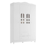 Guarda Roupa Infantil New Selena 4 Portas Branco Brilho – Carolina Móveis