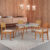 Mesa de Jantar Copper 120cm Tampo Canto Copo MDF Vidro com 4 Cadeiras Copper Premium Moderna Mobília