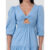 Vestido Tricoline Camadas Azul Pequiá