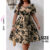 (Trendy) Lovito Vestido Curvo Plus Size Elegante Ditsy Floral Com Cadarço Vestido Plissado Para Mulheres LBL08207