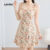 Lovito Vestido Casual de Primavera/verão com Babados  Laços Na Frente  para mulheres L143ED226