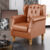 Poltrona Decorativa Para Sala De Estar Yara P02 Couríssimo Camel – Lyam Decor
