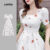 Lovito Vestido Casual De Natal Feriado Boho Zíper Toque Suave Primavera/verão Vestido Branco Para Mulheres LBL26154