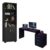 Mesa Para Computador Gamer Drx 5000 E Livreiro Office Com Portas Pequenas Preto Trama – Móveis Leão