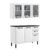 Cozinha Modulada  3 Portas e Armário Aéreo em Vidro Aço New Premium