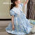Lovito Kids Vestido Elegante Colorblock com Textura Delicada para Menina Primavera/Verão LNL111152