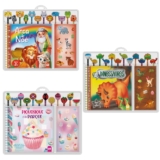 KIT LIVRO DE COLORIR + 12 LÁPIS + 12 BORRACHAS + ADESIVOS VALE DAS LETRAS ARCA DINO ESCOLAR PINTAR