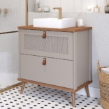 Gabinete para Banheiro com Cuba Mily Espresso Móveis Cappuccino