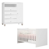 Berço Americano Doce Sonho 100 Com Cômoda Infantil Ternura Baby Branco Brilho – Incorplac