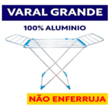 Varal Para Roupas De Chão 100% Alumínio Grande Reforçado Com Abas Dobrável Retrátil Resistente Aço