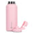 Garrafa Térmica Inox Goldentec 1000ml para bebidas quentes ou frias com tampa e bico – Rosa Claro
