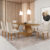 Conjunto Mesa para Sala de Jantar Alvorada 180cm MDF Tampo Laminado Canto Copo e 6 Cadeiras Liz