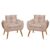 Kit 02 Poltronas Decorativas Opala – Sala, Quarto Bege