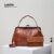 Lovito Elegante bolsa de clipe simples retrô para viagem de negócios bolsa de ombro pu brilhante para mulheres LFA53131