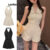 (Hot) Lovito Elegante Macacão Feminino Liso Plissado L80ED470