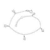 Pulseira Feminina de Prata 925 Buzio Concha e Estrela do Mar