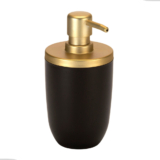 Dispenser Porta Sabonete Saboneteira Líquido 500ml Premium Banheiro Lavabo Preto/Dourado Arthi
