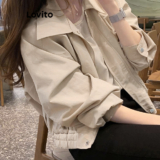 (Hot) Lovito Casaco Casual Com Botão Liso E Zíper Para Mulheres LNA34140 (damasco)