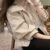(Hot) Lovito Casaco Casual Com Botão Liso E Zíper Para Mulheres LNA34140 (damasco)