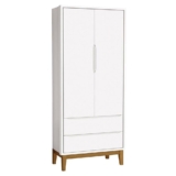Guarda Roupa Infantil New Classic 2 Portas Branco Com Pés Madeira – Reller