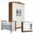 Quarto De Bebê Ariel 4 Portas Com Berço Mirelle Branco Acetinado Amadeirado – Carolina