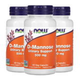 Kit 3x D-manose 500mg Now Foods 60 Cápsulas Importado /Made in Usa