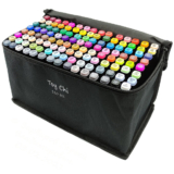 Kit 120 Conjunto De Canetas Marcador Permanente Ponta Dupla Escolar  Cores Pincel Colorido Desenho