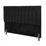 Cabeceira Estofada De Cama Casal Box 140 Cm Maya Suede E Frame preto