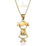 Colar Feminino Dourado Folheado a Ouro 18k Menina Zircônia Delicado Pingente
