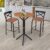 Conjunto Bistrô Tampo 0,65m Redondo com 2 Banquetas Tubo Paris Preto Fosco/Caramelo/Marrom