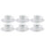 Jogo Xicaras De Chá Café Com Pires 220ml Porcelana Kit 6 Peças Borda Prata Luxo Legacy Silver