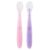 Kit 02 Colheres Anatômica de Silicone Rosa Lilas Alimentação Bebê Buba
