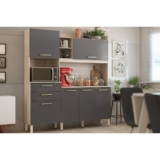 Kit de Cozinha Compacta Select c/ 6 Portas e 2 Gavetas 178×194 Avena/Grafito – Demóbile