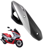 Protetor De Escapamento Prata Para Pcx 150 2019 A 2022