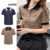 Lovito Casual Camiseta Feminina Polo com Coração Colorblock de Tricô L71ED030 (Cáqui Claro/Azul)