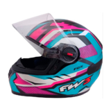 Capacete Moto Fechado GTN Fox Viseira Cristal Azul Tiffany Inmetro Tamanho 58 – FW3