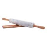 Rolo Para Massa Marin De Mármore E Bambu Natural 44,5x6x6,5cm Lyor