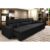 Sofá Cairo 3,52m Retrátil, Reclinável Tecido Suede Preto