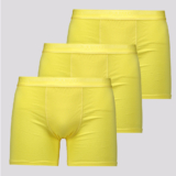 Kit de 3 Cuecas Boxer Lupo Elastic Soft Amarela
