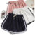 (Trendy) Lovito Shorts Esportivos Simples com Contraste de Costura para Mulheres LNL47151