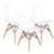 Conjunto 3 Cadeiras Charles Eames Eiffel Concha Fixa – Branca