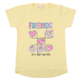 Blusa Infantil Color Girl Mullet Estampa Friends Com Strass