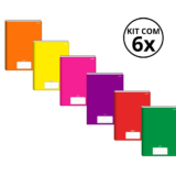 Kit Com 6 Caderno Brochura 96 Fls Pautado Capa Dura – Stiff
