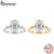 Bamoer 925 Prata Esterlina Original 3.5 Quilates Anel De Casamento Dois Tons Corte Oval Joia Presente Para Mulheres
